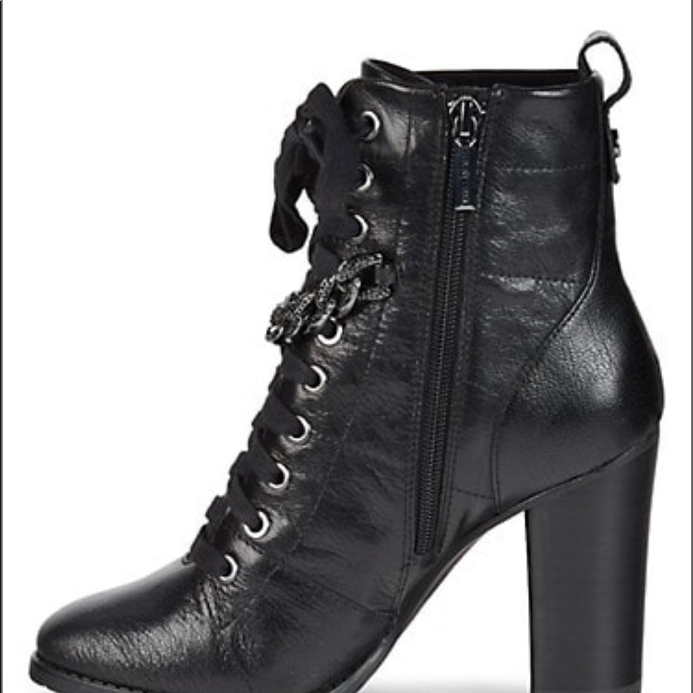NEW LAGERFELD PARIS JADA LACE UP BOOTIES BLACK - Picture 4 of 7